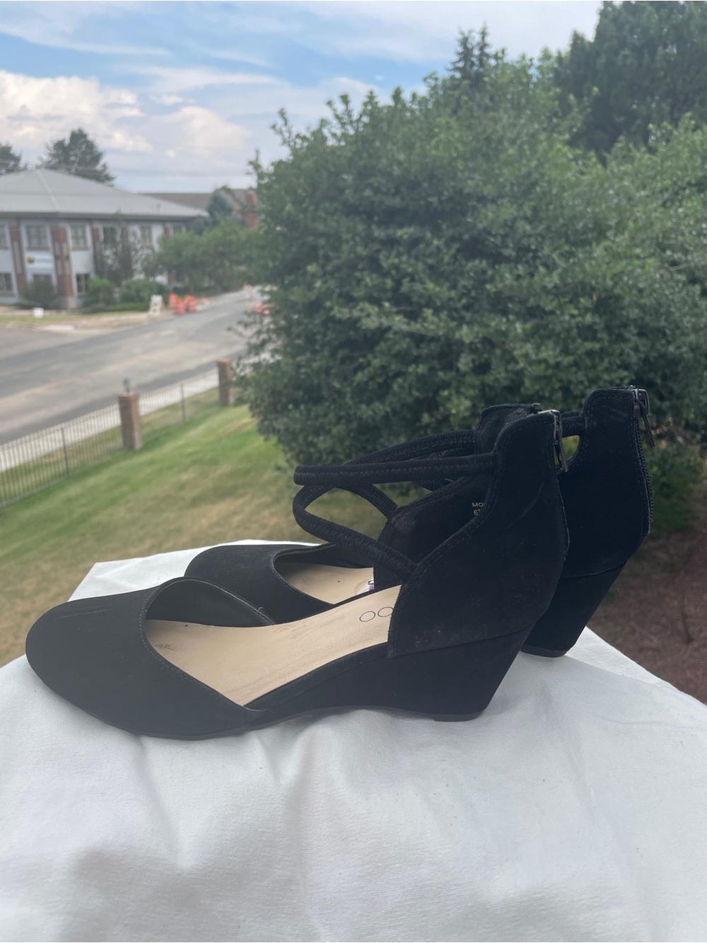me too Black Ankle-Strap Wedge Shoes - Picture 3 of 5